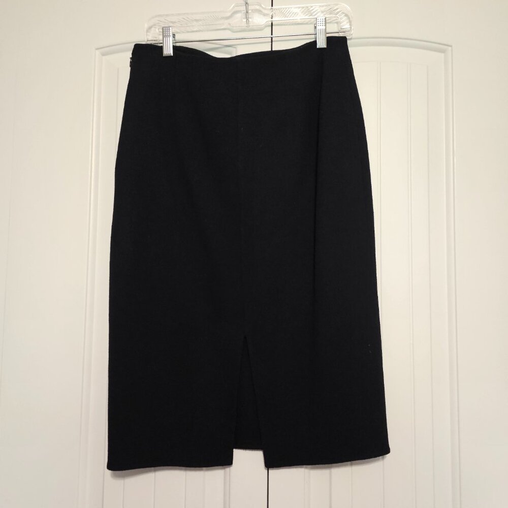 Women's‎ Doncaster Wool Pencil Skirt Black Lined Size 8 Made in Italy - Picture 2 of 5